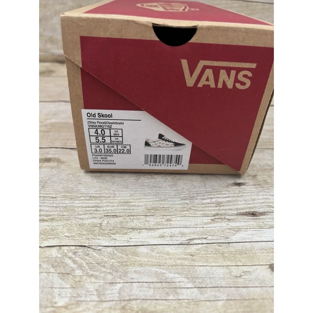 VANS Old Skool Ditsy Floral Women's Sneakers Size‎ 5.5 White Black